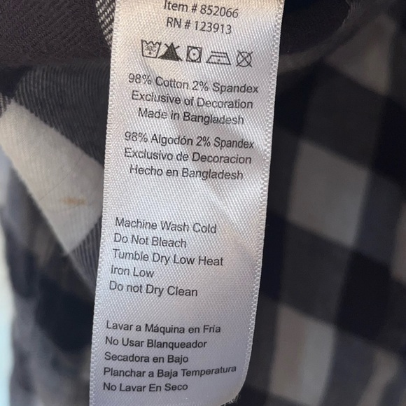 JACHS Girlfriend Black and White Plaid women’s flannel Shirt - Picture 4 of 4